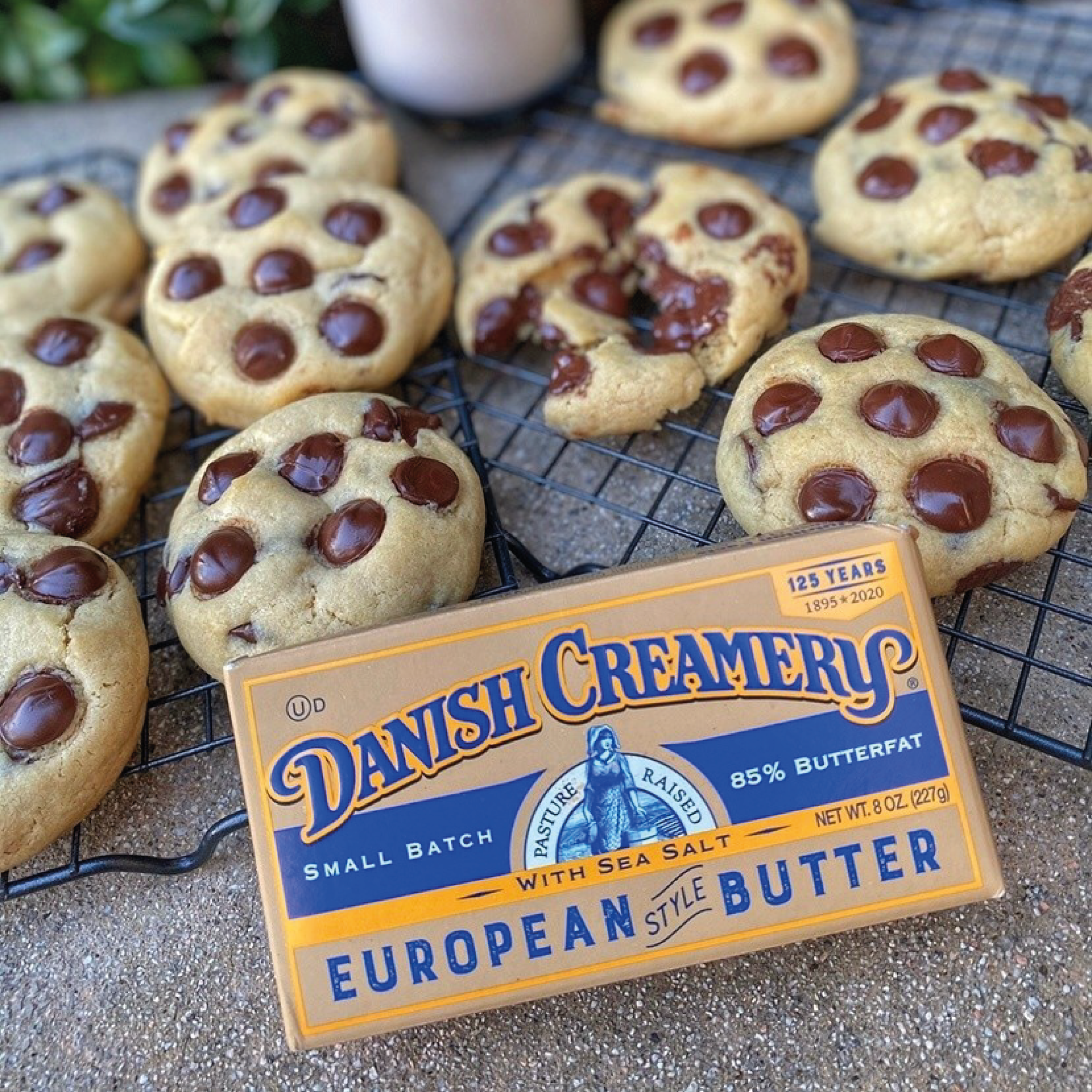 Danish creme cookies and a box of European butter, a delightful combination for a sweet treat.