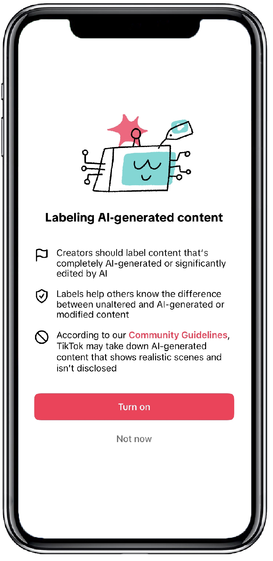 TikTok's guidelines about labeling AI generated content correctly.